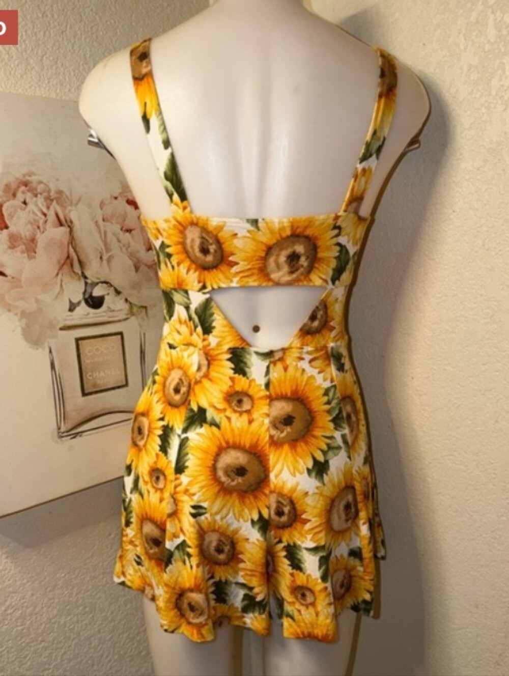 Forever 21 Sunflower Print Romper Tank Top - Yellow